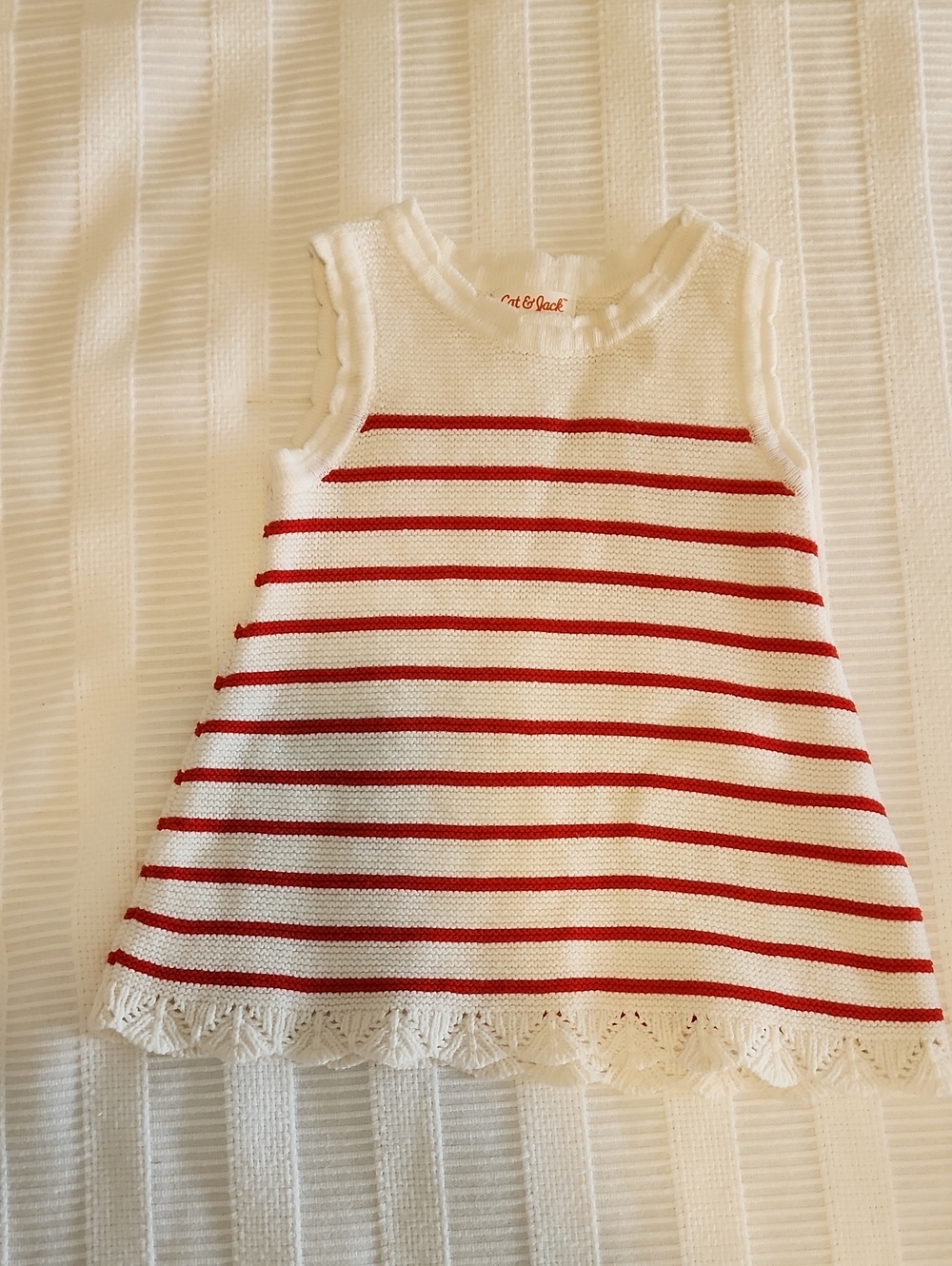 Cat & Jack Red & White Knit Dress